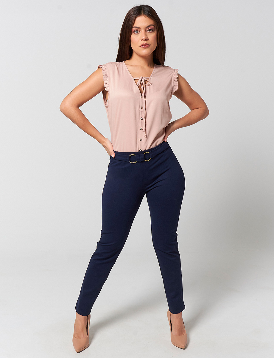 Leggins Azul con Hebilla Dorada