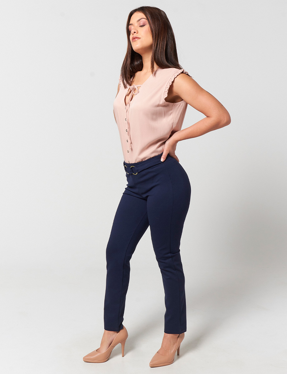 Leggins Azul con Hebilla Dorada