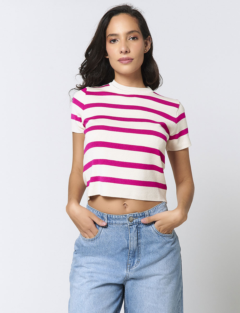 Camiseta Tejida a Rayas