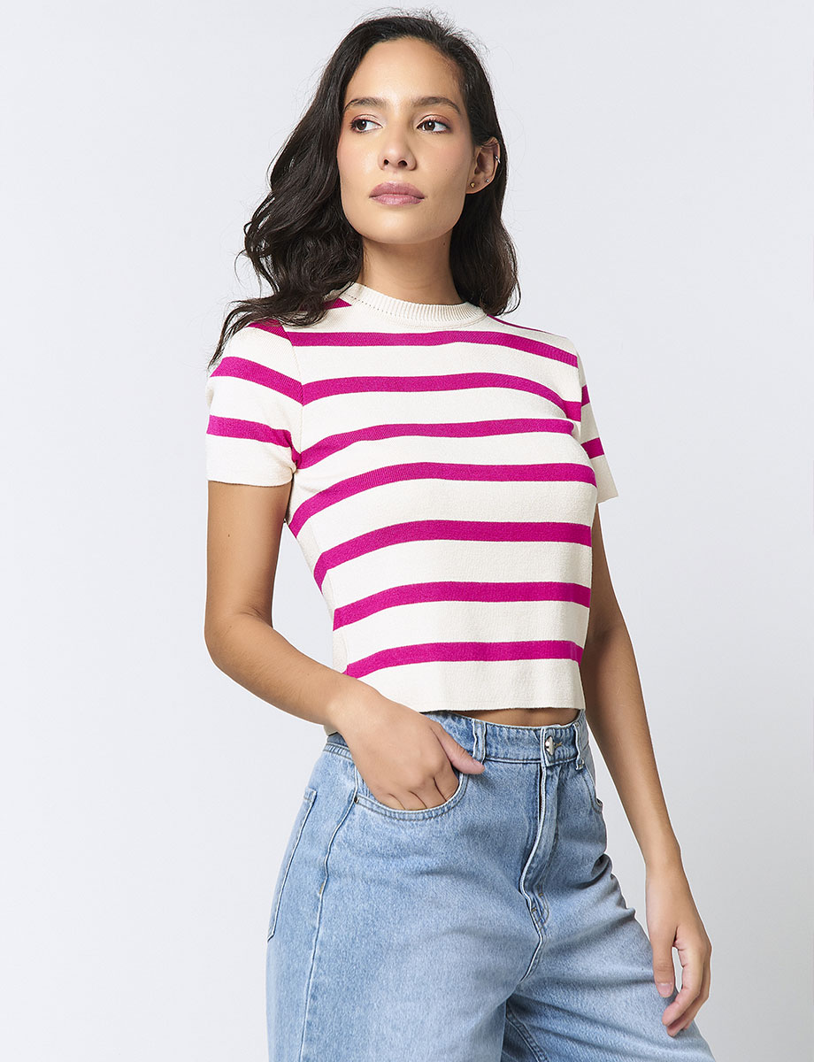 Camiseta Tejida a Rayas