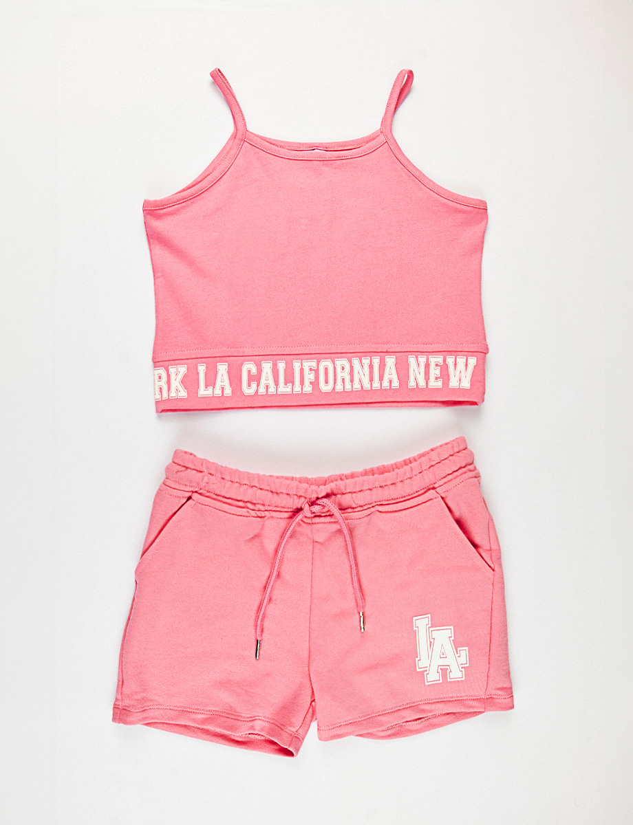 Conjunto Top + Short Rosado