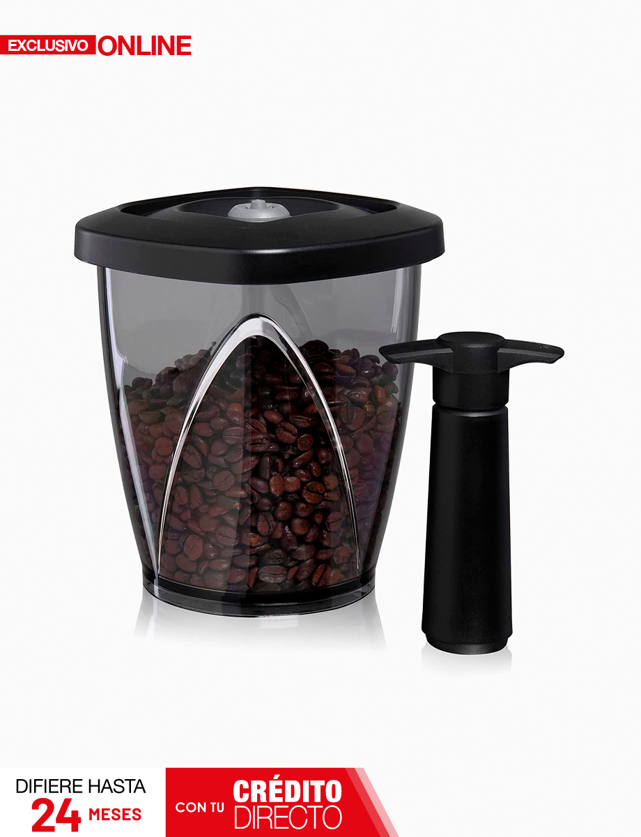 Conservador de Café con Bomba al Vacío Negro | Vacu Vin