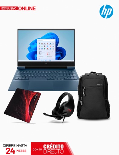 Laptop HP Victus CI5 de 16,1" FHD Gratis Mouse Pad + Audífonos + Mochila