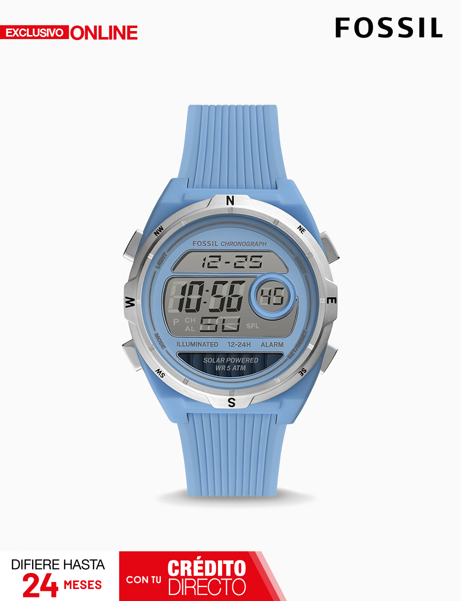 Reloj Digital de Silicona Azul Everett | <em class="search-results-highlight">Fossil</em>