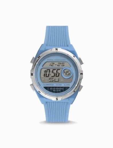 Reloj Digital de Silicona Azul Everett | Fossil