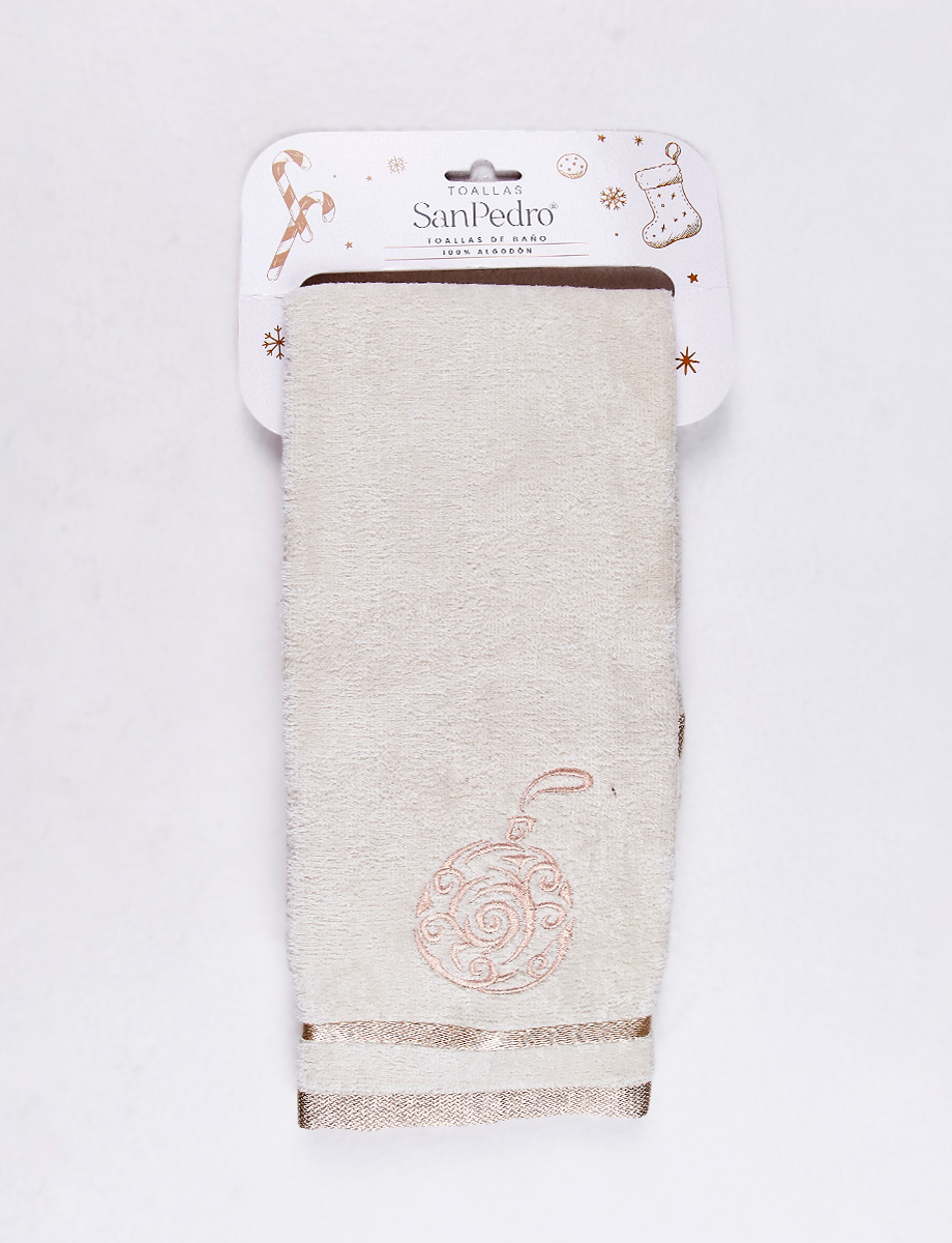 Toalla de Tocador Navideña Beige
