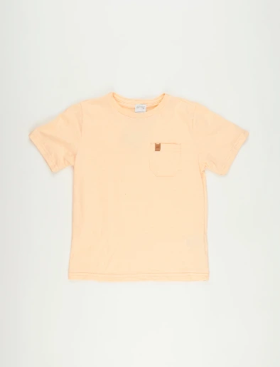 Camiseta Bolsillo Parche Naranja