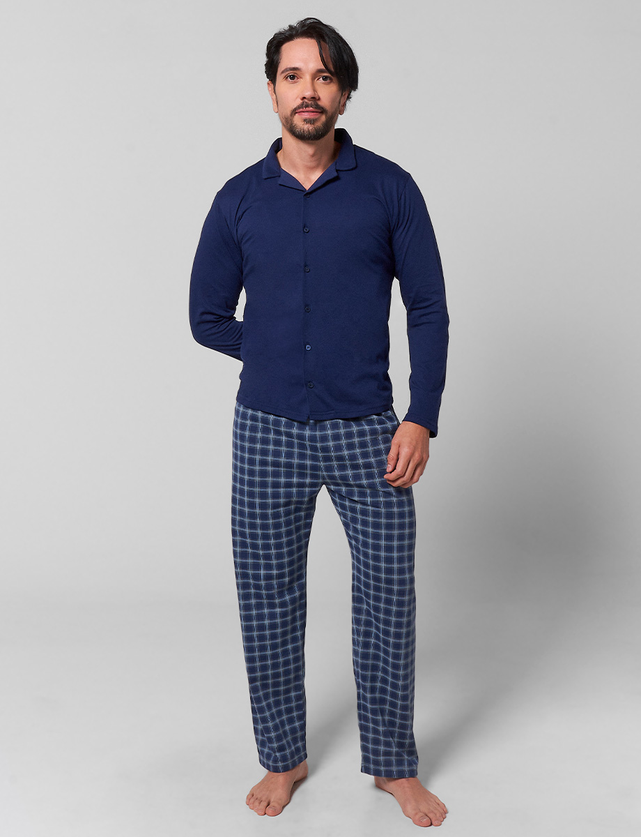 Pijama Buzo + Pantalón Azul