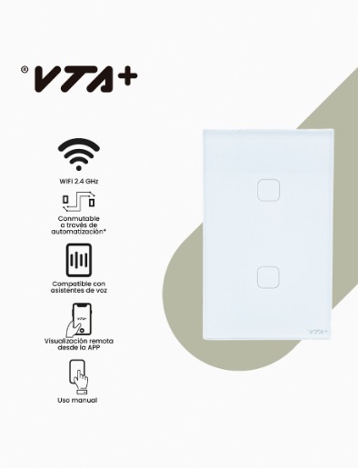 Interruptor Doble Smart Wifi  | VTA+