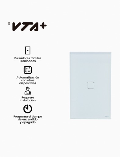 Interruptor Táctil Sencillo Smart WiFi | VTA+