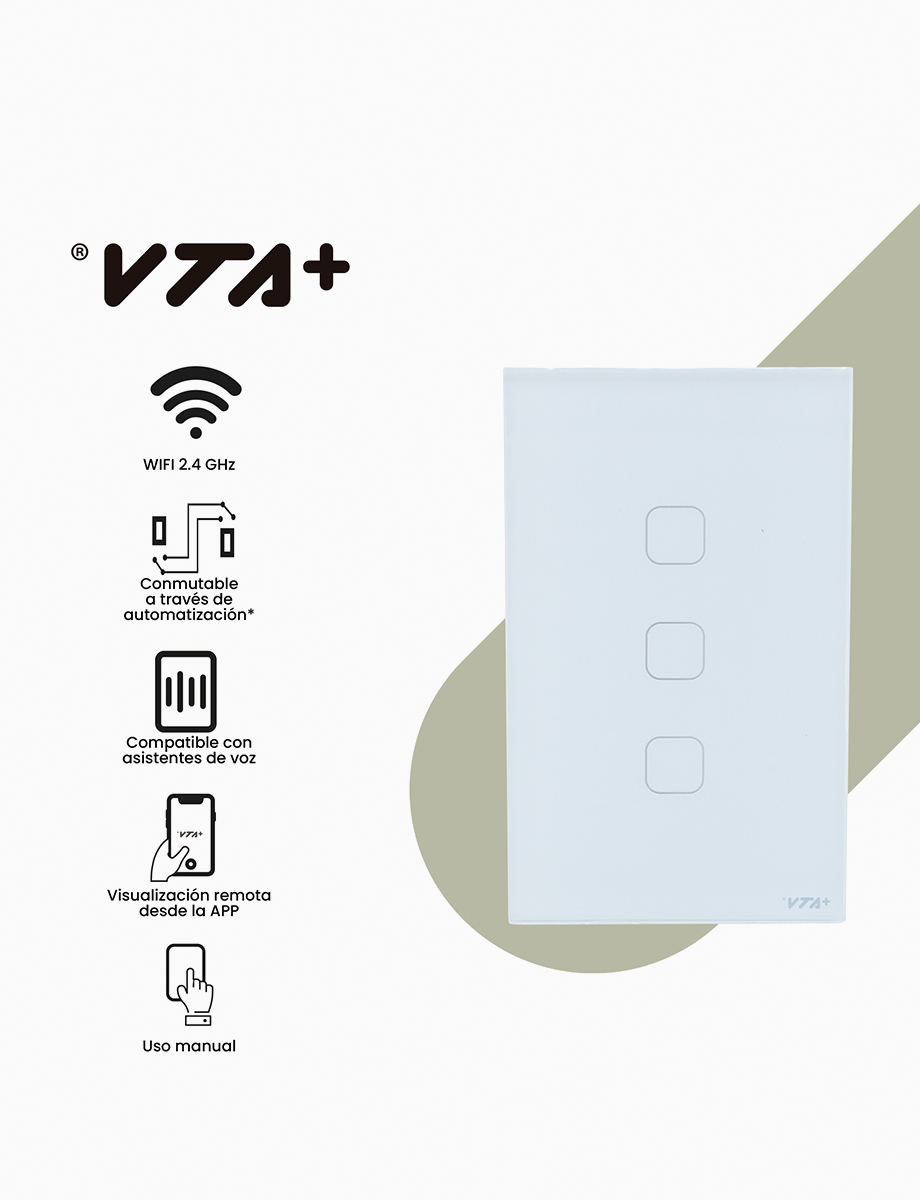 Interruptor Táctil Triple Smart WiFi | VTA+