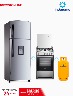 Combo Cocina 4 Quemadores + Refrigeradora + Tanque de Gas | Indurama