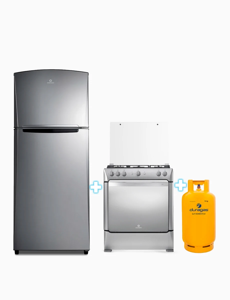 Combo Cocina 5 Quemadores + Refrigeradora + Cilindro de Gas | Indurama