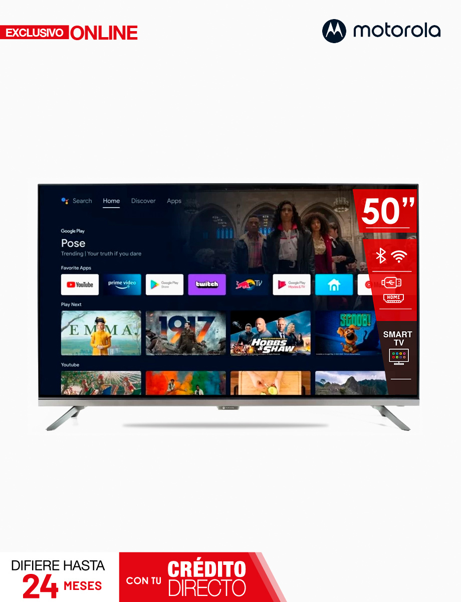 Televisor Motorola 50" Smart Led 4K UHD Android | Motorola