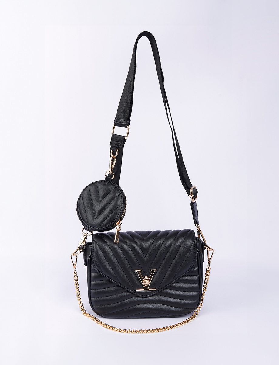 Cartera Crossbody Negra + Monedero