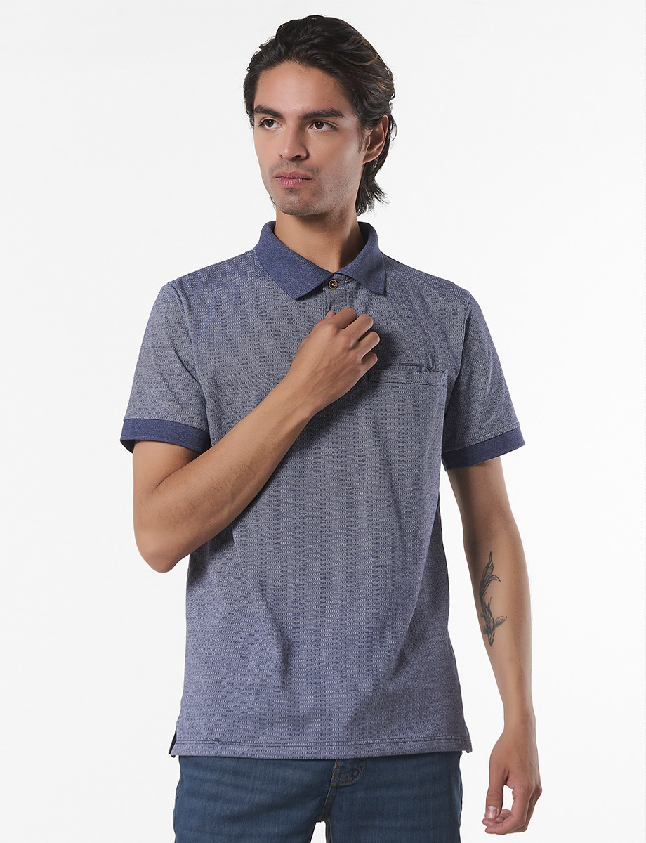 Camiseta Polo Bolsillo Azul