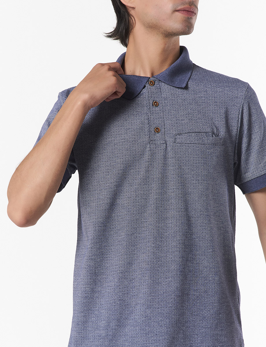 Camiseta Polo Bolsillo Azul