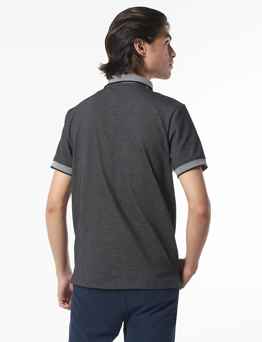 Camiseta Polo Textura Negro