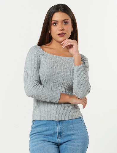 Sweater Textura Gris
