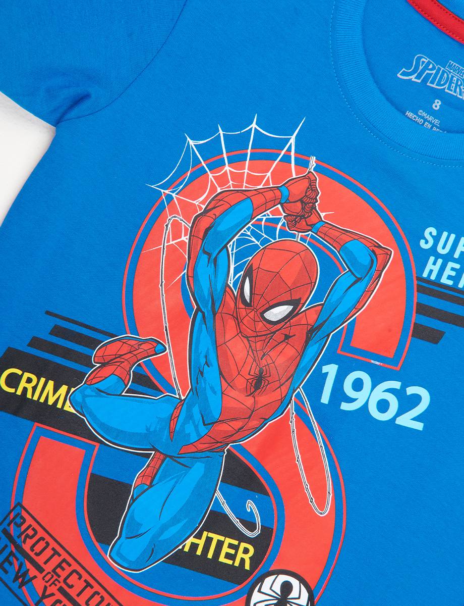 Camiseta Pre Spider-Man Azul Eléctrico