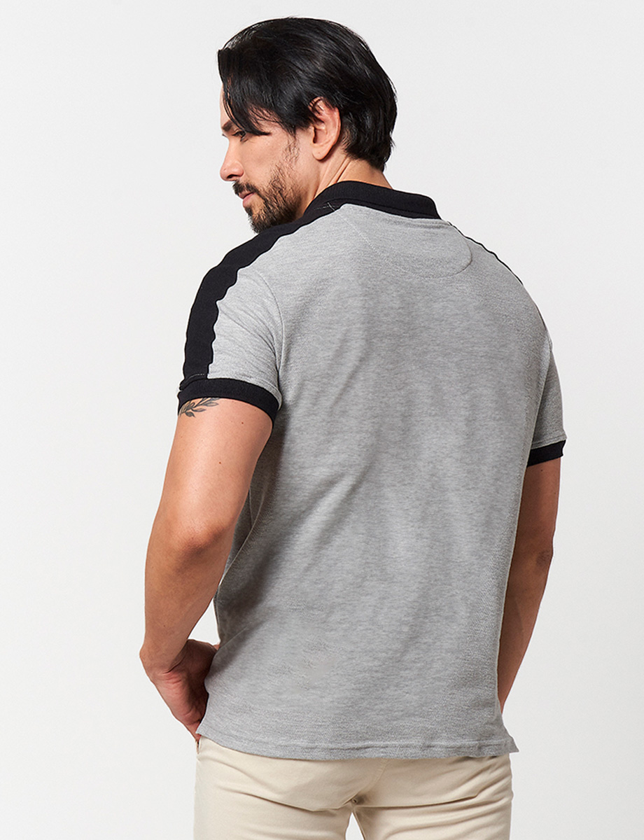 Camiseta Polo Gris/Negro