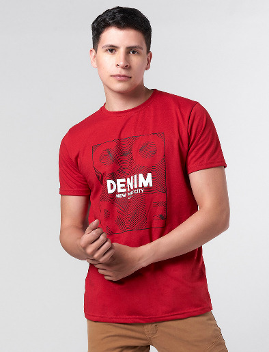 Camiseta <em class="search-results-highlight">Denim</em> Rojo