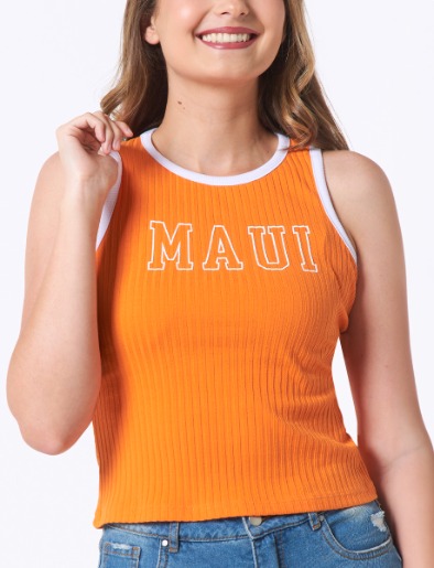 Top Maui Rib Naranja