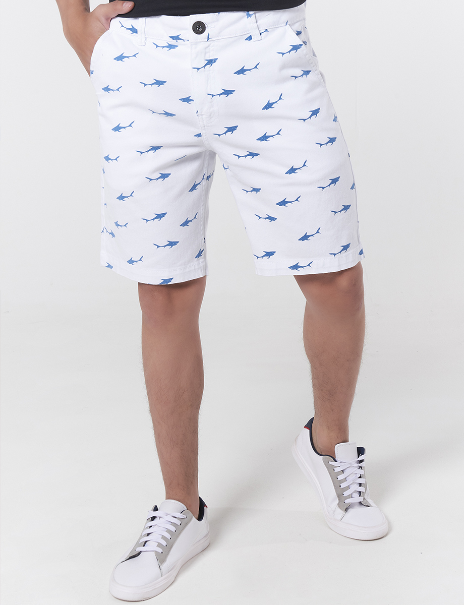 Bermuda Estampado Blanco