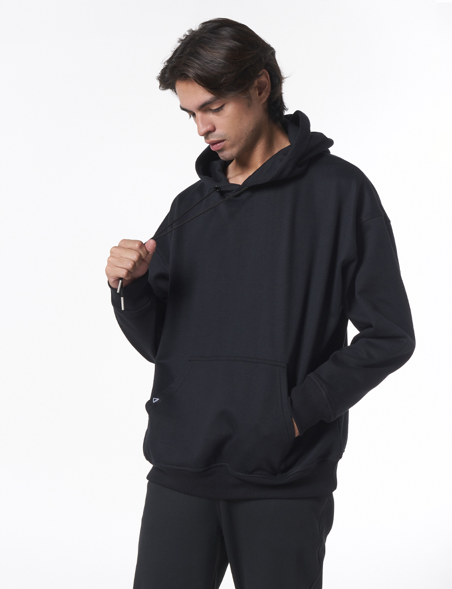 Chompa con Capucha Oversize Negro