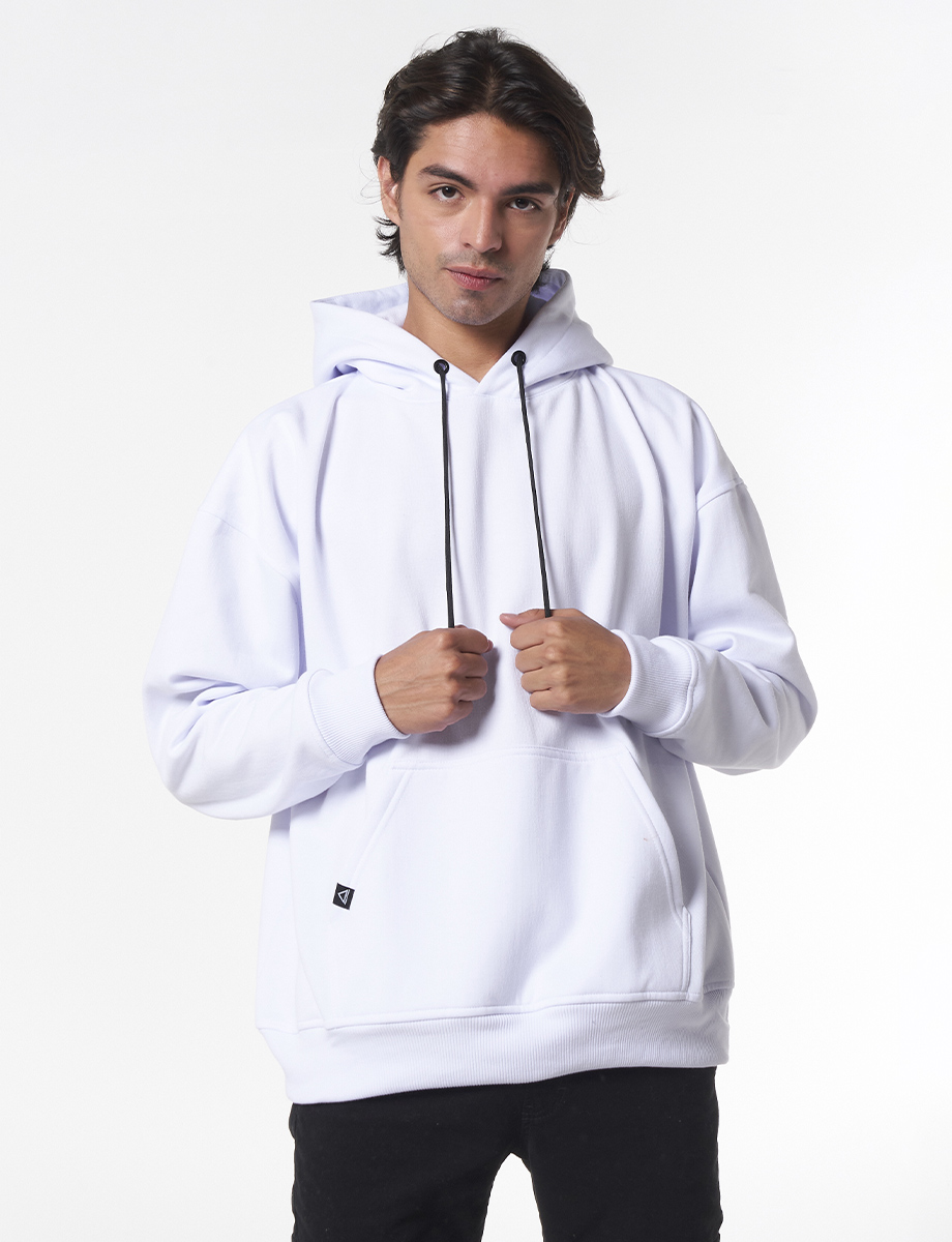 Chompa con Capucha Oversize Blanco