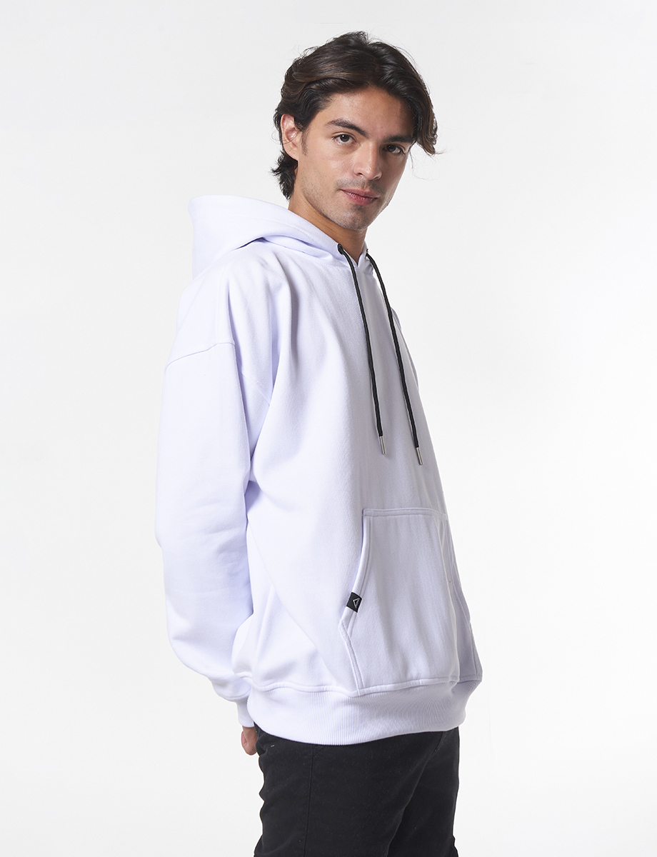 Chompa con Capucha Oversize Blanco
