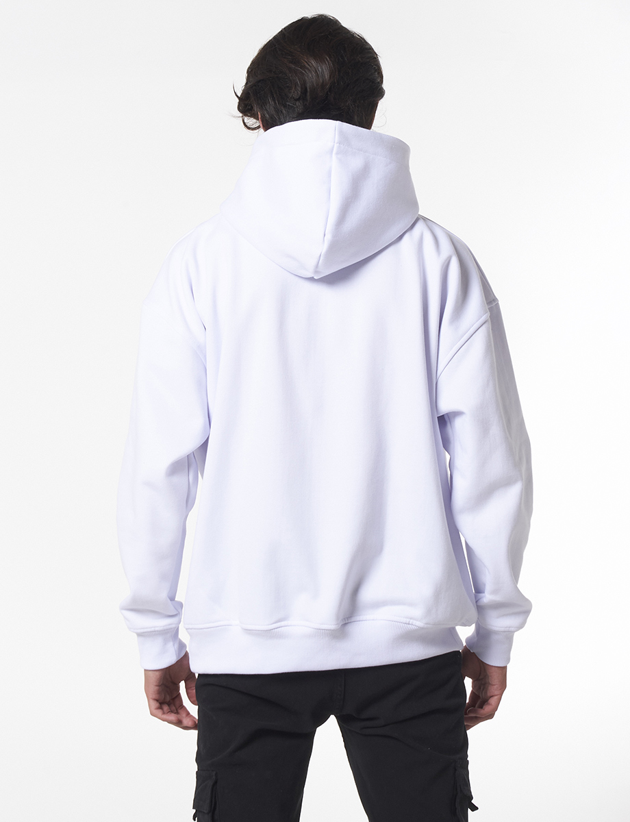 Chompa con Capucha Oversize Blanco