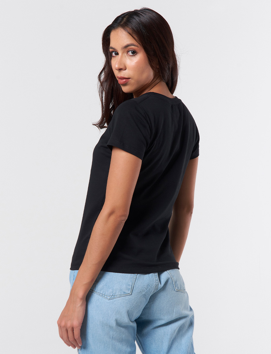 Camiseta Rose Negro