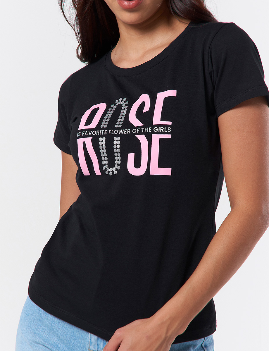 Camiseta Rose Negro