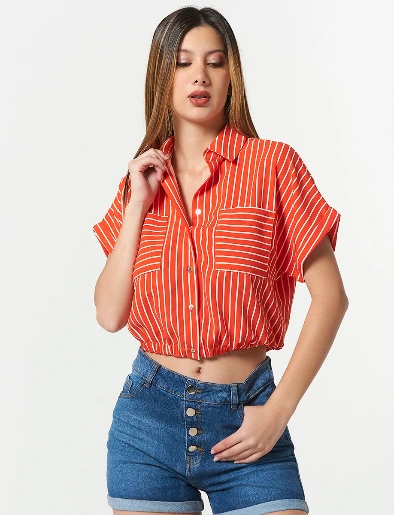 Blusa de Líneas Naranja