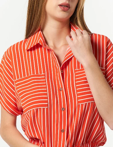 Blusa de Líneas Naranja
