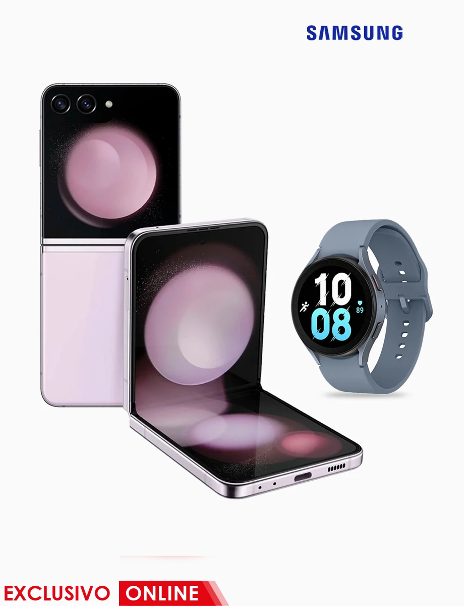 Combo Galaxy Z Flip 5 256 GB Lavanda + Galaxy Watch5 44 mm Zafiro | Samsung