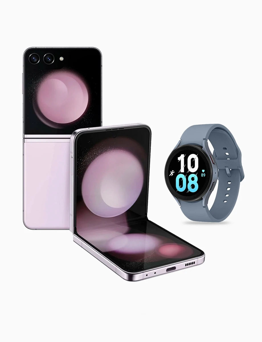 Combo Galaxy Z Flip 5 256 GB Lavanda + Galaxy Watch5 44 mm Zafiro | Samsung