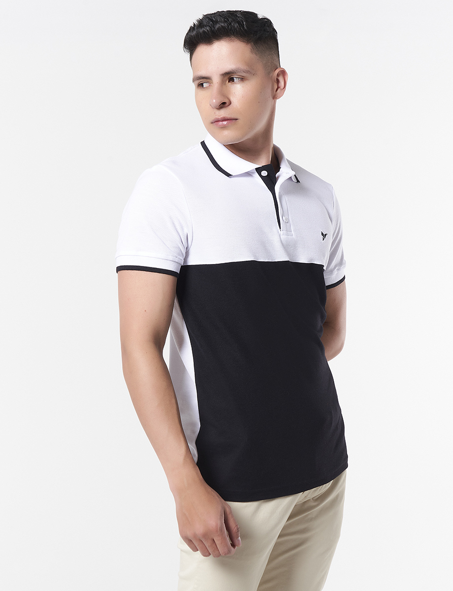 Camiseta Polo Bloque de color Negro
