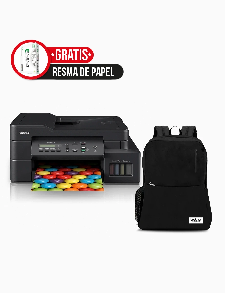 Impresora Multifunción DCP-T720DW | Brother + Gratis Mochila y Resma de Papel