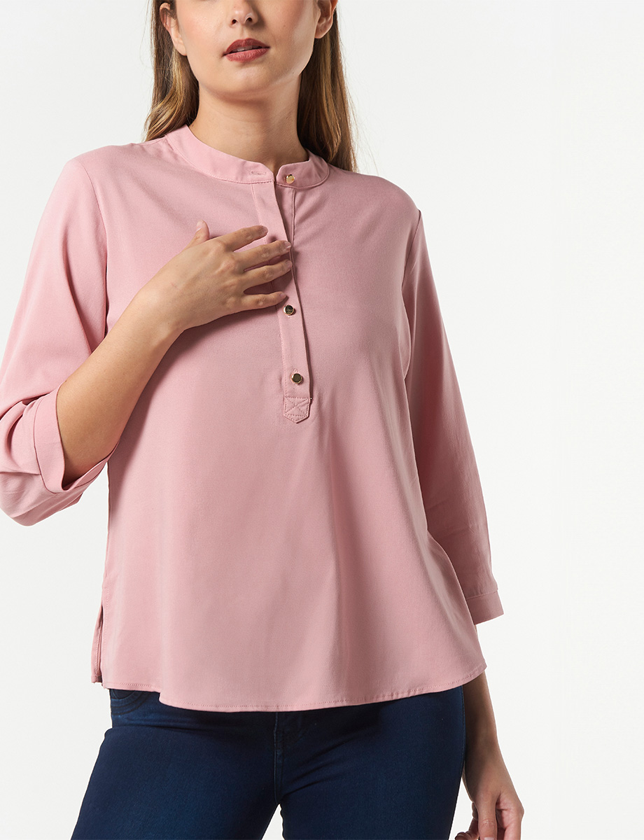 Blusa Clásica Palo Rosa