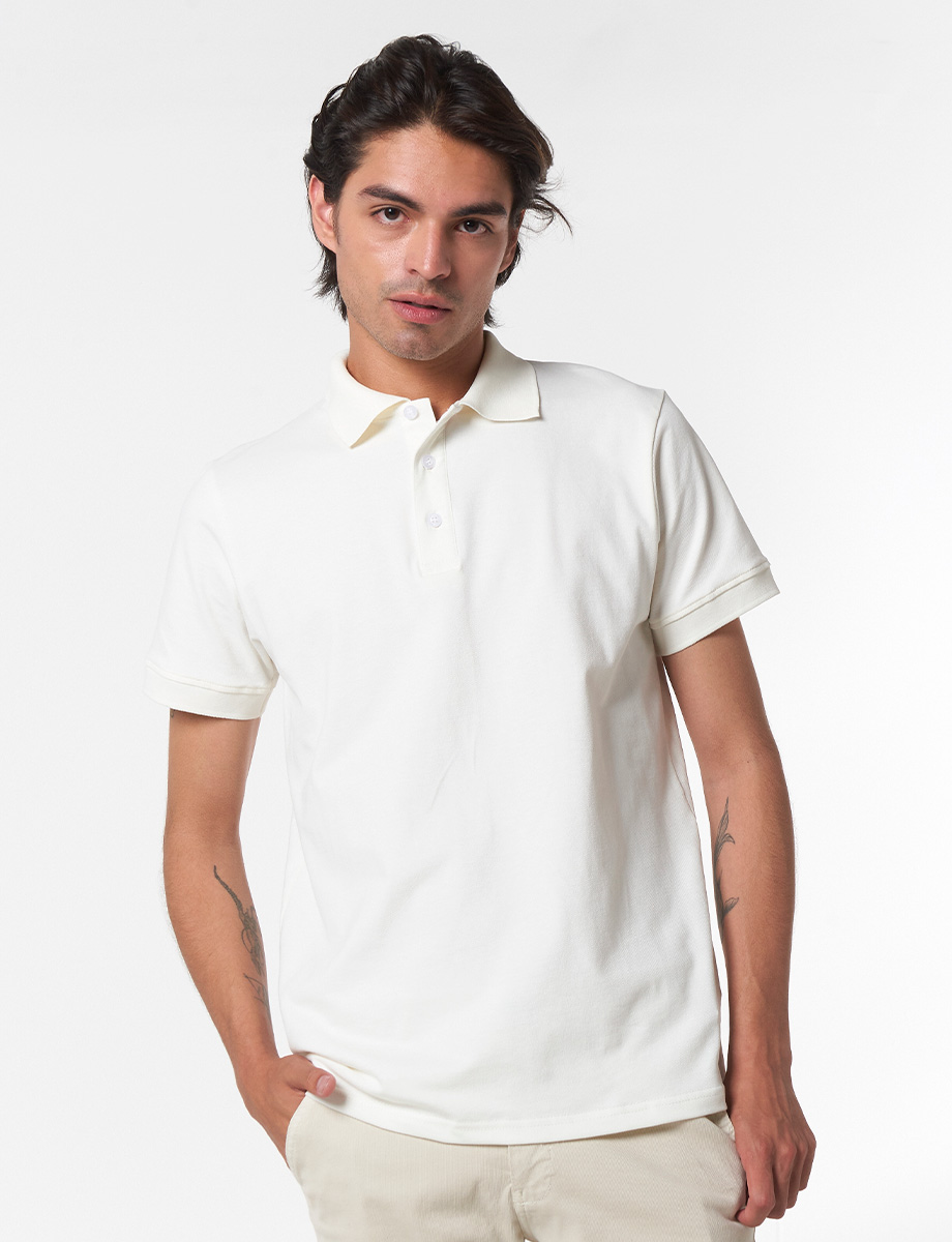 Camiseta Polo Llana Blanca