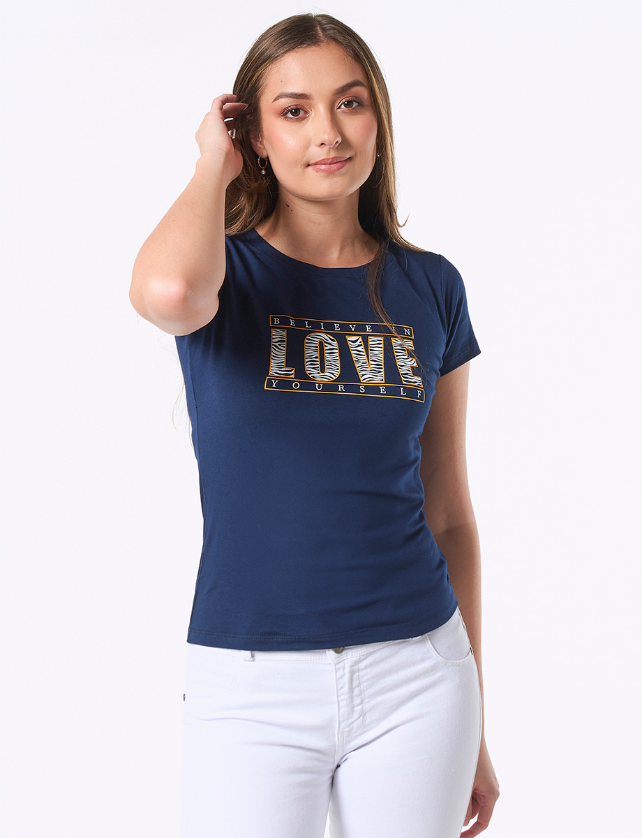 Camiseta Love Azul Marino