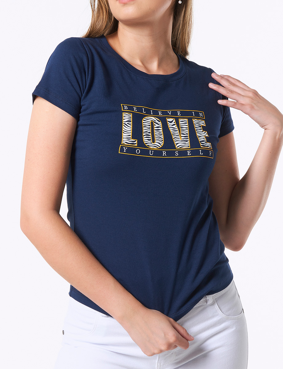 Camiseta Love Azul Marino