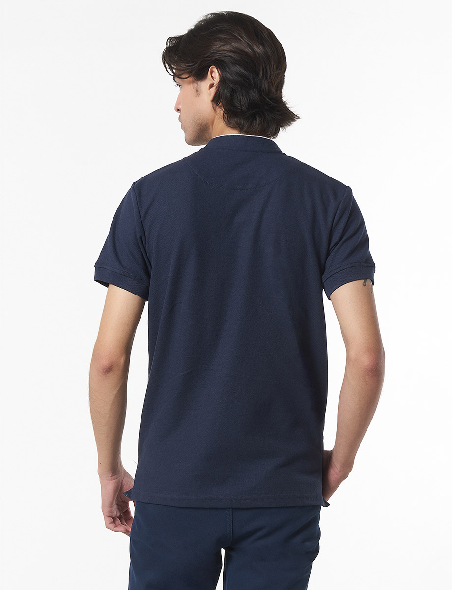 Camiseta Polo Azul Marino/Gris