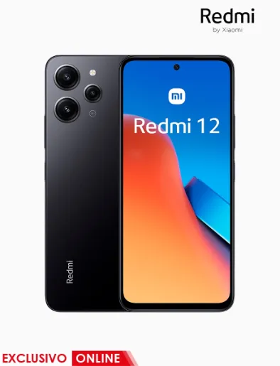 Celular Redmi 12 de 2566GB Y RAM 8GB Negro Medianoche | Xiaomi