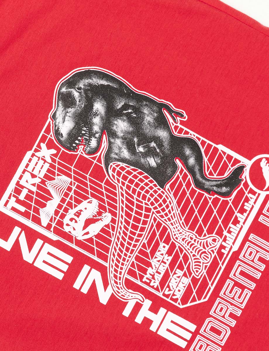 Camiseta pre Dinosaurio Rojo
