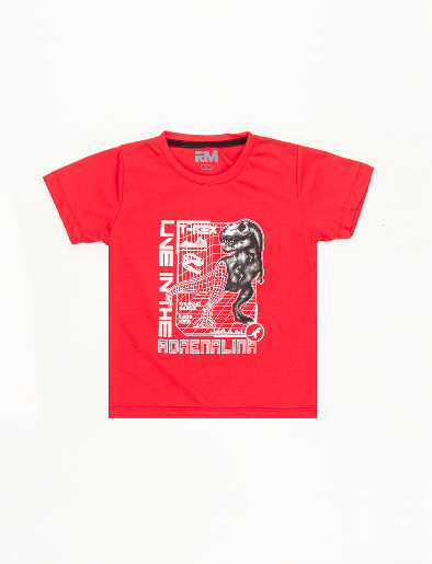 Camiseta pre Dinosaurio Rojo