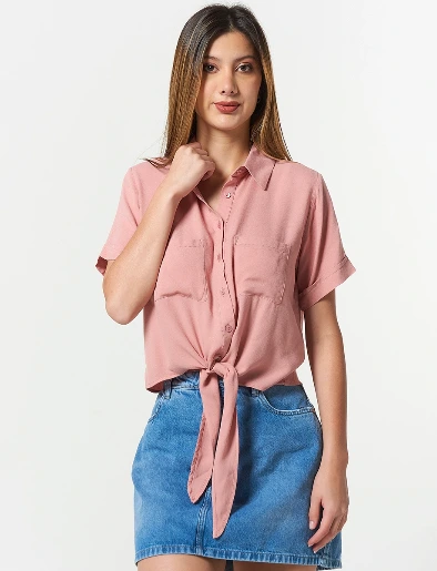 Blusa Palo Rosa con Amarre