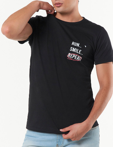 Camiseta Run Smile Repeat Negro